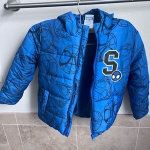 Marvel Blue Spider-Man Kids Puffer Jacket never used not tag Absolutely great !